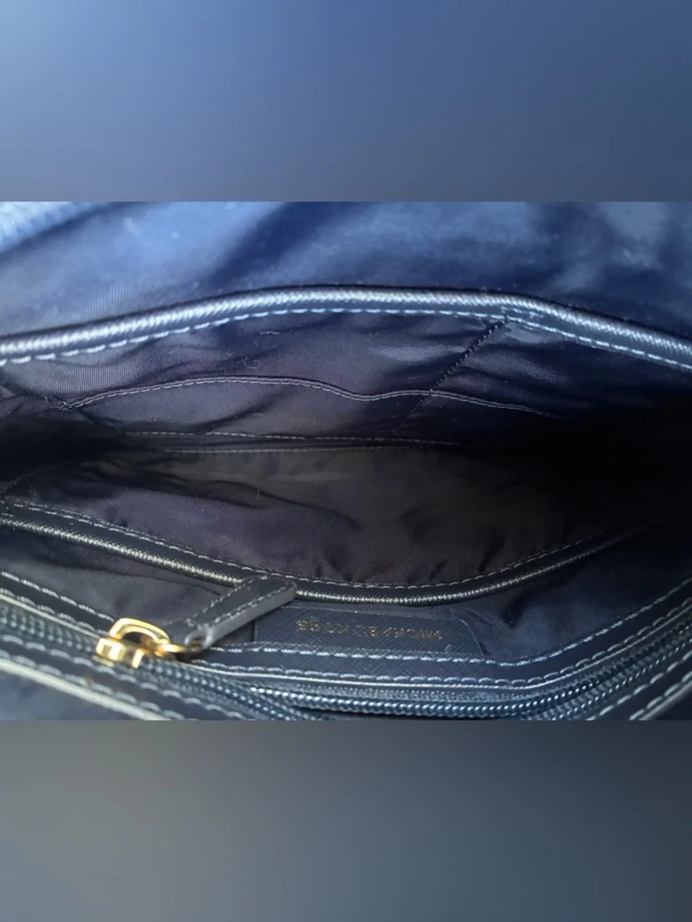 Michael Kors Navy Crossbody with Gold Accents